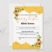 ひまわり蜂の母と蜂の赤ちゃんシャワー 招待状 (正面)