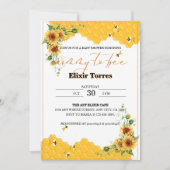 ひまわり蜂の母と蜂の赤ちゃんシャワー 招待状 (正面)