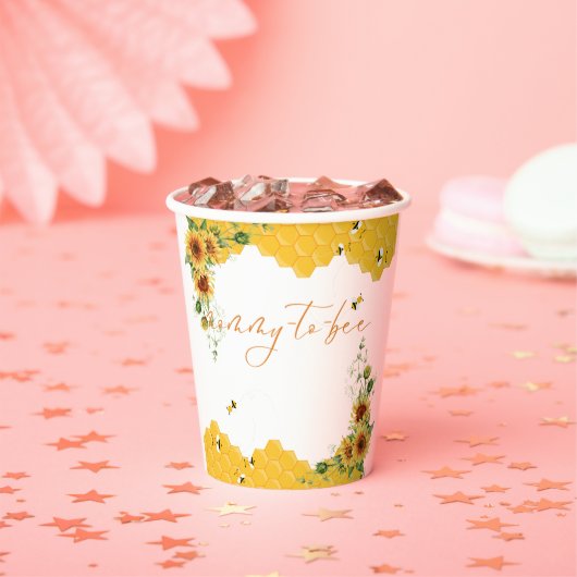 ひまわり蜂の母と蜂の赤ちゃんシャワー 紙コップ (インサイチュ)