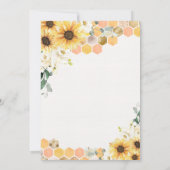 ひまわり蜂の赤ちゃんシャワー小さな蜂蜜の途中 招待状 (裏面)