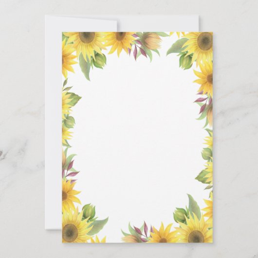 ひまわり蜂ジェンダーリビールベビーシャワー招待状 招待状 (裏面)