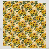 ひまわり蜂スクラップブック紙シート (正面/裏面)