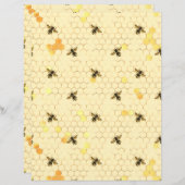 ひまわり蜂スクラップブック紙シート (正面/裏面)