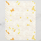 ひまわり蜂ハニカムスクラップブック紙シート (正面/裏面)