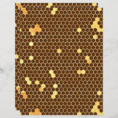 ひまわり蜂ハニカムスクラップブック紙シート (正面/裏面)