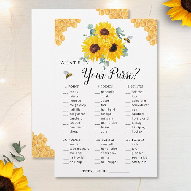 ひまわり蜂ハニカム財布ブライダルシャワーゲーム (クリエイターアップロード済み)