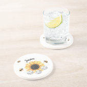 ひまわり蜂フローラサイコロバンコモノグラム コースター (側面)