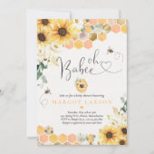 ひまわり蜂ベイビーシャワーOh Babeeベイビーシャワー 招待状 (正面)