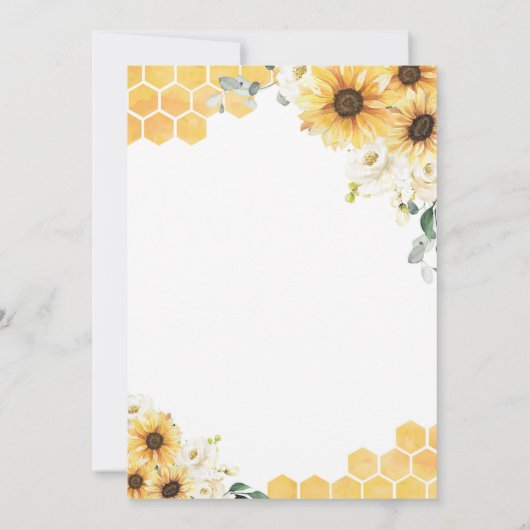 ひまわり蜂ベイビーシャワーOh Babeeベイビーシャワー 招待状 (裏面)