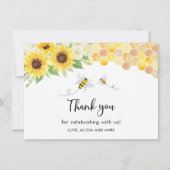ひまわり蜂ベビーシャワー サンキューカード (正面)