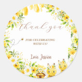 ひまわり蜂ベビーシャワー ラウンドシール (正面)