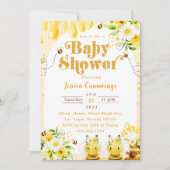 ひまわり蜂ベビーシャワー 招待状 (正面)