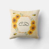 ひまわり蜂モノグラム クッション (裏面)