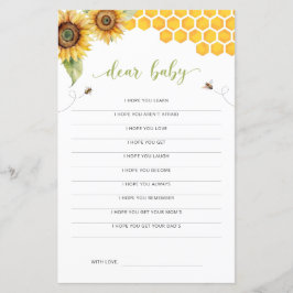 ひまわり蜂蜜ビーベイビーシャワー親愛ベビーカード