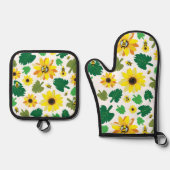 ひまわり蜂 鍋つかみ&鍋敷きセット (正面)