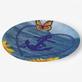 ひまわり蝶いかり紙プレート ペーパープレート (アングル)