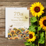 ひまわり蝶の女性の70th誕生日パーティー 招待状<br><div class="desc">ひまエレガントの花と蝶の女性の70th誕生日パーティーの招待。お客様連絡のカスタマイズに関するサポートを受けたり、お客様のパーティーに対してZazzle製品の追加のマッチングまたは調整を要求したりするために</div>