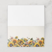 ひまわり蝶の折り畳まれたパーティー食品ラベル プレイスカード (外部開封)