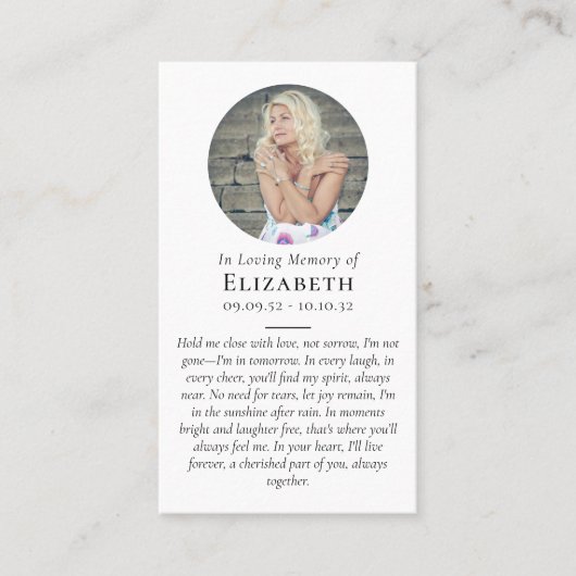 ひまわり蝶の詩記念葬式カード コーリングカード (正面)