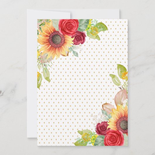 ひまわり蝶の象の赤ちゃんシャワー 招待状 (裏面)