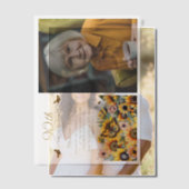 ひまわり蝶ウィメンズ90誕生日 ベラム紙招待状 (オフセット (カップル))