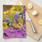 ひまわり蝶キッチンタオル キッチンタオル (四つ折り)