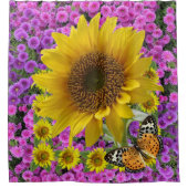 ひまわり蝶シャワーカーテン シャワーカーテン (正面)