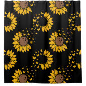 ひまわり蝶シャワーカーテン シャワーカーテン (正面)