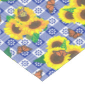 ひまわり蝶ブルーギンガム テーブルクロス (アングル)