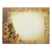 ひまわり蝶メモ帳 ノートパッド (正面)