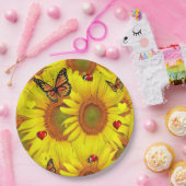 ひまわり蝶レディーバグペーパープレート ペーパープレート (パーティー)