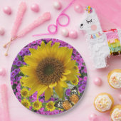 ひまわり蝶紙プレート ペーパープレート (パーティー)