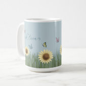 ひまわり蝶花 コーヒーマグカップ (正面左)