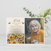 ひまわり蝶80th Birthday Party写真 招待状 (スタンド正面)