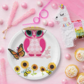 ひまわり蝶（昆虫）マルハナバチフクロウ紙プレート ペーパープレート (パーティー)