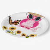 ひまわり蝶（昆虫）マルハナバチフクロウ紙プレート ペーパープレート (アングル)