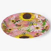 ひまわり蝶（昆虫）マルハナバチ紙プレート ペーパープレート (アングル)