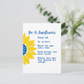 ひまわり言葉であるアートウクライナの色 ポストカード (スタンド正面)