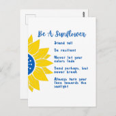 ひまわり言葉であるアートウクライナの色 ポストカード (正面/裏面)