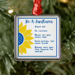 ひまわり言葉であるアートウクライナの色 メタルオーナメント