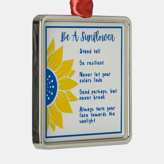 ひまわり言葉であるアートウクライナの色 メタルオーナメント (右)