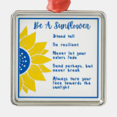 ひまわり言葉であるアートウクライナの色 メタルオーナメント (正面)