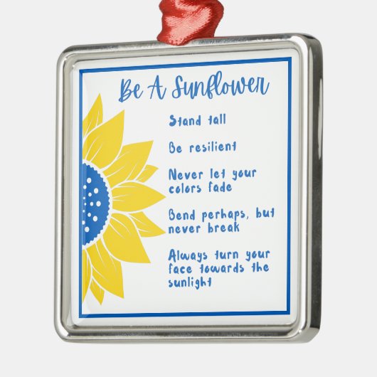 ひまわり言葉であるアートウクライナの色 メタルオーナメント (左)