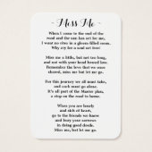 ひまわり記念写真葬式祈りの言葉カード (裏面)