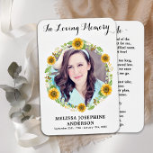 ひまわり記念写真葬式祈りの言葉カード