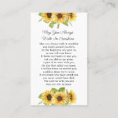 ひまわり記念写真葬式祈りの言葉カード 名刺 (裏面)