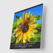 ひまわり詩 スクエア壁時計 (傾斜)