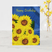 ひまわり誕生日のグリーティングカード – デジタ絵を描ル カード (黄色い花)