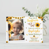 ひまわり誕生日の招待状フォト第2の誕生日 招待状 (スタンド正面)