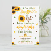 ひまわり誕生日の招待1st最初の誕生日 招待状 (スタンド正面)